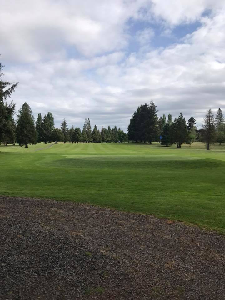 Cart path view of golf course